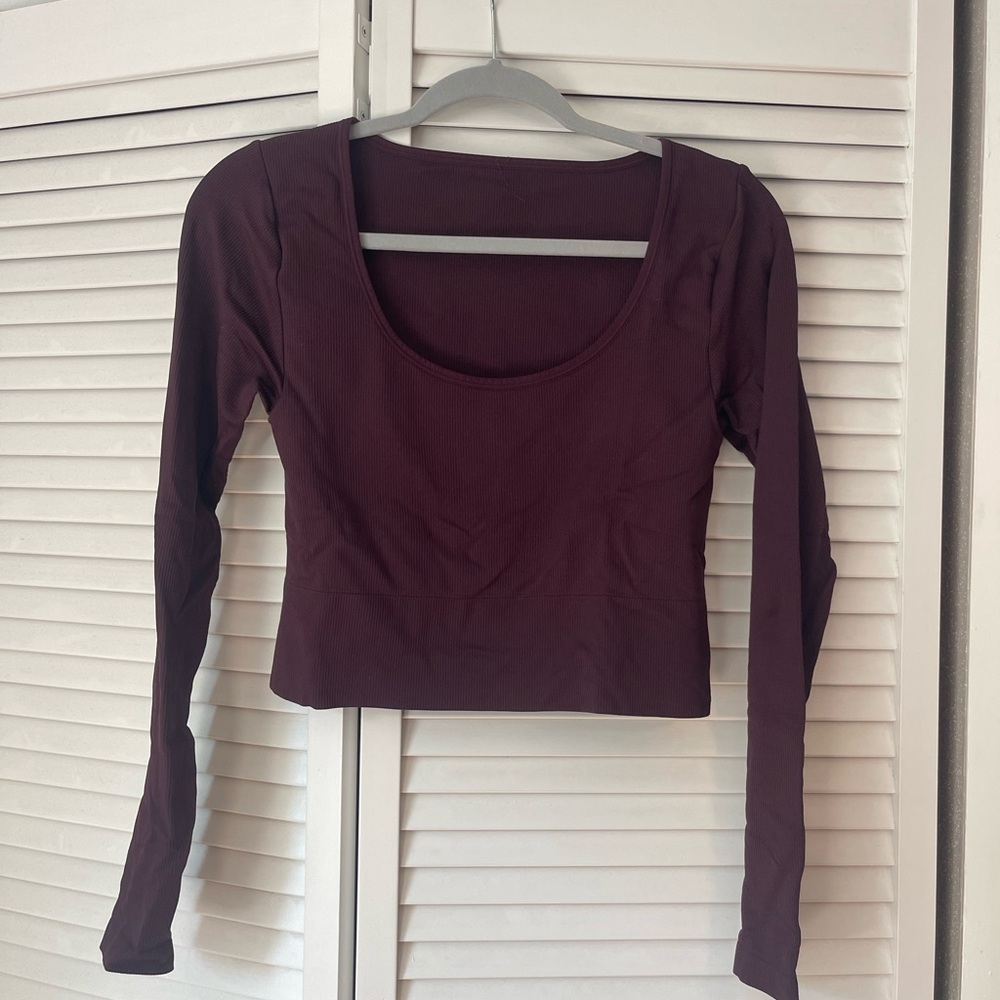 Athleta “Aurora” Maroon Long Sleeve Top